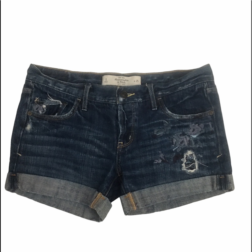 Abercrombie & fitch floral print denim shorts